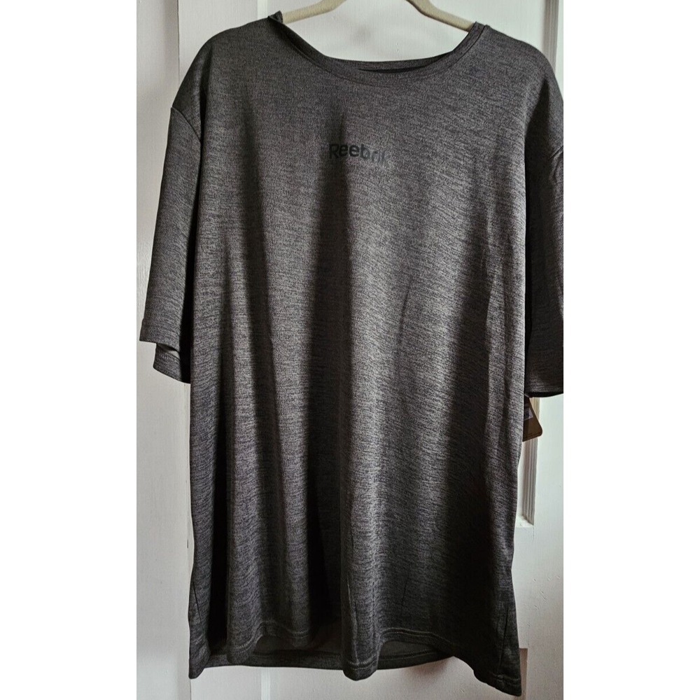 NWT Reebok Mens Sz 2XL Short Sleeve Athletic T Shirt Gray